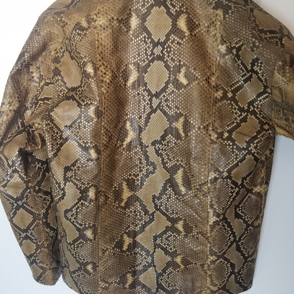 Python Snakeskin Leather Jacket Size-M - Picture 10 of 11